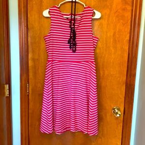 Talbots Fit and Flare Dress w/J. Crew Necklace